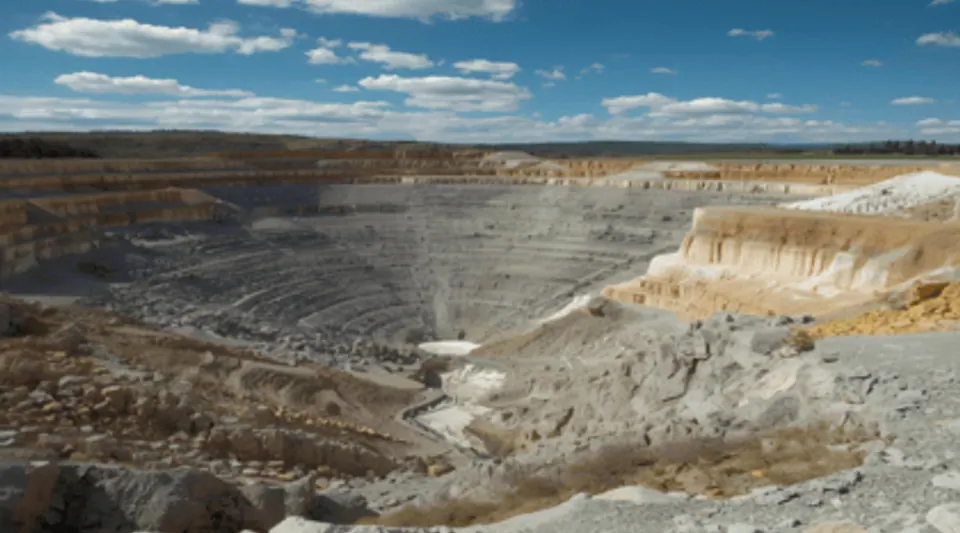 Mining sites and environmental impact analysis map